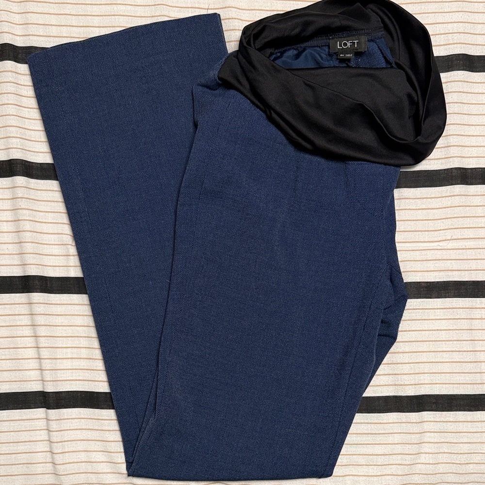 LOFT Navy Blue Women's Trousers